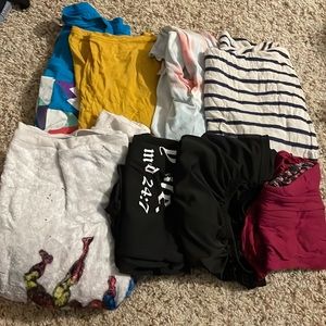 Different types of shirts here. Selling for $5 each or all for $10.